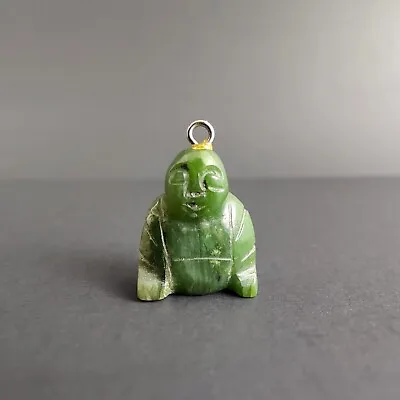 Vintage Carved Jade Buddha Pendant • $50