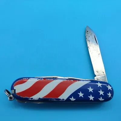 Swiss Army Victorinox Multifunction USA Flag Handle Pocket Knife Officer Suisse  • $33.99