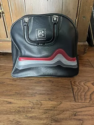 Vintage Brunswick Bowling Bag. Blk With Red Silver Grey Stripes • $20