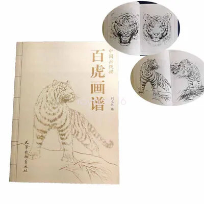 Tattoo Flash Book Hundreds Of Tiger For Drawing Sketch Line Calligraphy Sheet • $21.31