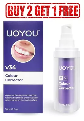 UoYou® V34 Colour Corrector Teeth Whitening Toothpaste - Purple • £6.95