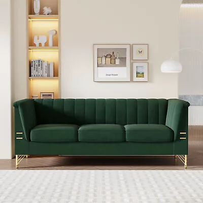 82'' Velvet Sofa Mid-Century Sofa Furniture Chesterfield Couch For Living Room • $643.45