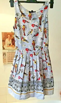 £17.50 • Buy BNWT Iska ~ 1950's Style Cotton Summer/tea Dress 1/2 Net Petticoat UK 8 