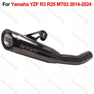 For Yamaha YZF R3 R25 MT03 2014-2024 Slip-on Link Pipe Muffler Exhaust Tips • $96.68