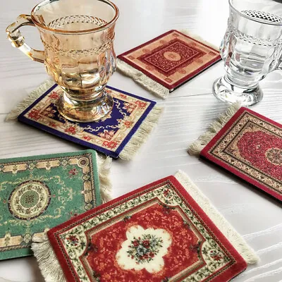 Persian Style Placemats Coaster Tassel Home Decorations Photo Props    & • $4.84