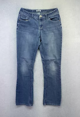 Mudd Youth Girls Size 16 Medium Wash Mid Rise Distressed Bootcut Denim Jeans • $9.99