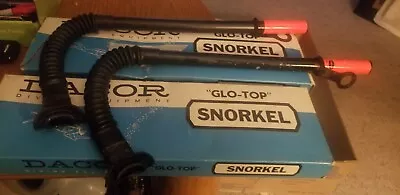 (2) Vintage Diving Snorkels Dacor Glo-top Spiral-flex Vg In Box • $25