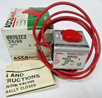 🔥new Asco U8262c2 Solenoid Valve 24 Vac 1/8  2 Way Nc 02207 • $26.99