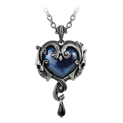 Alchemy Gothic Affaire Du Coeur Heart Skull Pendant Necklace Pewter Jewelry P792 • $63