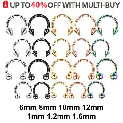 £1.49 • Buy Horseshoe Bar Eyebrow Bars Nose Septum Ring Body Piercing Barbell Tragus Helix
