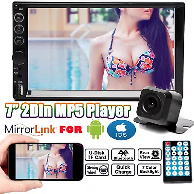 Mirror Link For GPS Navi Double 2Din Car Stereo+Backup Camera Touch Screen Radio • $59.38