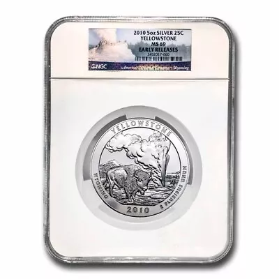 2010 5 Oz Silver ATB Yellowstone MS-69 NGC (Early Release) • $352.93