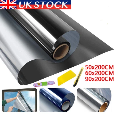 £13.69 • Buy One Way Mirror Window Film Reflective Home Privacy Solar Tint Foil Glass Sticker