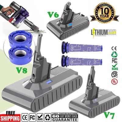 10000mAh Battery For Dyson V6 V7 V8 Animal Motorhead SV10 SV11 SV03 DC58 /Filter • $25.49