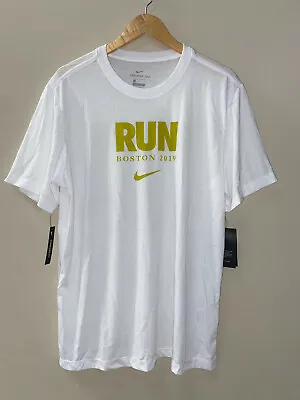 Nike Run Boston Marathon 2019 Men’s Dri-FIT T-Shirt AQ5410-100 Size L NEW RARE • $94.21