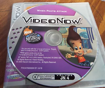 Hasbro VIDEO NOW Nick JIMMY NEUTRON-WHEN PANTS ATTACK Disc Vol 4 PVD 2005  • $8.88