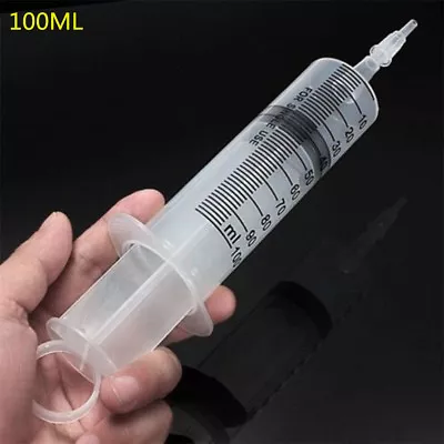 100ml 200ml Plastic Reusable Large Hydroponics Nutrient Measuring Syringe Tools • $6.34