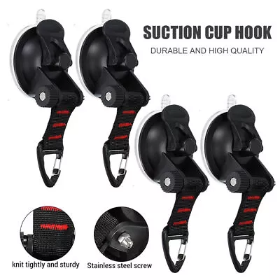 4Pcs Heavy Duty Suction Cup Anchor Tie Downs With Hooks Lock Car Awning Camping • $19.95