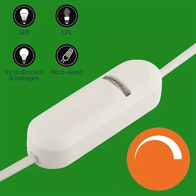 Universal White In Line Lighting Lamp Dimmer Switch 4W-150W Incandescent LED CFL • £26.98