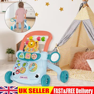 2 In1 Baby Walker First Steps Activity Bouncer Musical Toys Car Along Ride On Go • £20.99