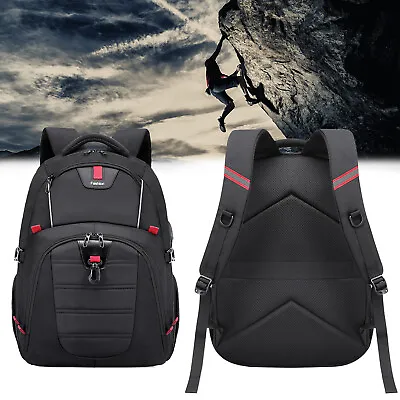 $25.95 • Buy Men Anti Theft Backpack Rucksack Laptop Travel Outdoor Shoulder Bag USB Charging