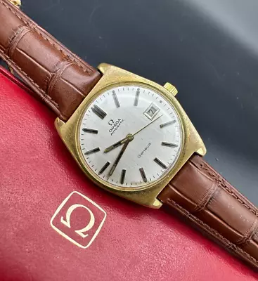 RARE OMEGA WATCH AUTOMATIC GENEVE VINTAGE GOLD PLATED 70s  SWISS MINT   38MM   • $637.50