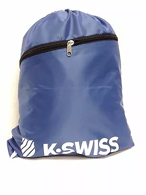 £4.49 • Buy K SWISS Sack With Zip 2 Pockets Drawstring Sports Gym Shoe Sack PE Blue A773