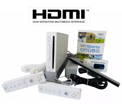 ✅ Nintendo Wii Console GameCube **HDMI** W/ 2x MotionPlus Controllers Game Etc • $169.95