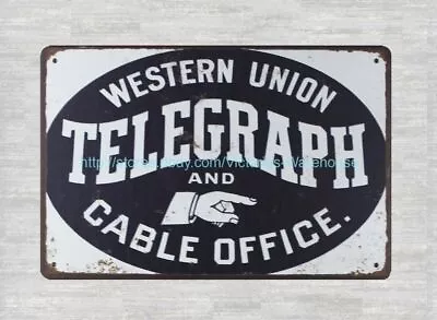 House Decor Interiors Western Union Telegraph And Cable Office. Metal Tin Sign • $15.85