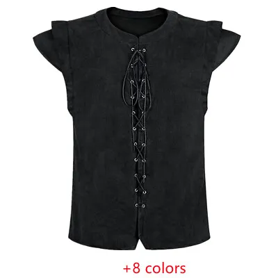 Medieval Men's Waistcoat Steampunk Medieval Lace-Up Waistcoat Halloween Vest • $24.99