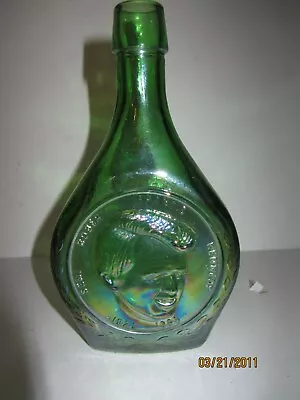 Vintage 1971 Wheaton ROBERT F. KENNEDY Commemorative GREEN GLASS Bottle • $8