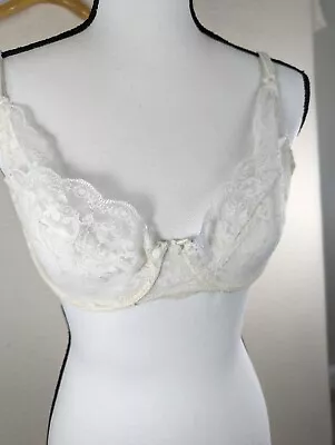 Vintage Kayser Bra White Lace Pin UP Boudoir Retro Style 241 36C  • $61.13