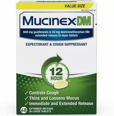 MuCiNeXDM 12-Hour Expectorant And Cough Suppressant Tablet 40Ct- Exp 08/2025 • $17.50