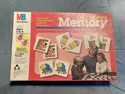 KIDS Vintage Milton Bradley 72 Cards Original Memory Game 1986 100% COMPLETE • $10