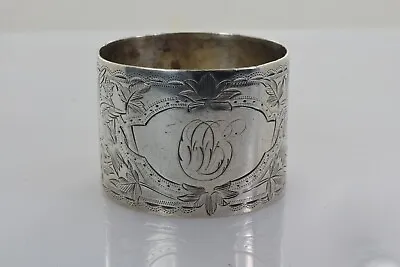 Antique Napkin Ring In Sterling Silver Late 1800s- Monogrammed • $72.24