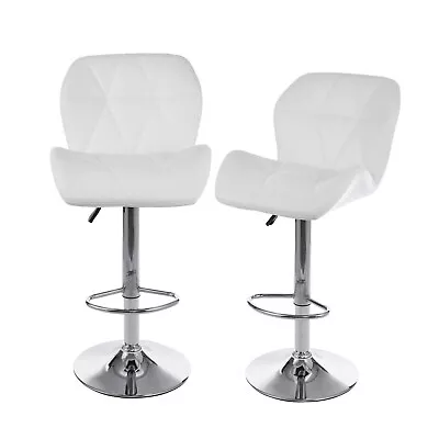 New PU Leather Bar Stools Modern Swivel Dinning Kitchen Chair Set Of 2 • $182.84