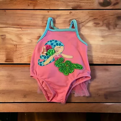 Mud Pie Pie Baby Swimsuit Mermaid Size 0-6 Months Tule Bottom- • $14.99