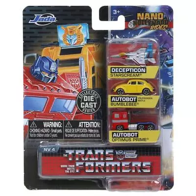 Jada Metals Nano Hollywood Rides Transformers G1 Die-cast Vehicle 3-Pack (NV-4) • $25.15