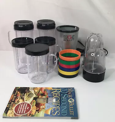 Magic Bullet 22 Pc Set 2 Blades Tall Short Cup 4 Mugs W Lip Rings Works Great￼ • $19