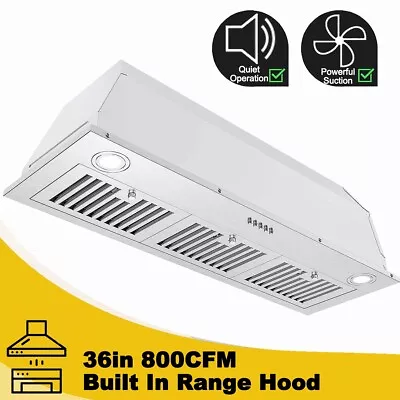 36 Inch Built-In/Insert Range Hood 800CFM Kitchen Stove Vent 3-Speed W/LEDs New • $165.99