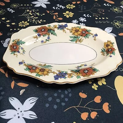 JOHN MADDOCK&SONS  Minerva Plate Regd Shape 737954 Royal Ivory Floral Pattern • $30