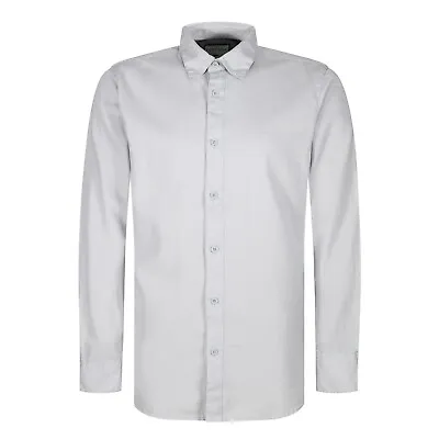 New Mens Long Sleeve Shirt 100% Cotton Button Up Plain Business Smart Casual Top • £9.99