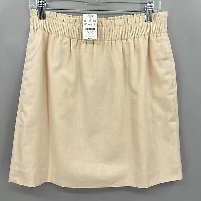 J Crew Skirt Womens 6 Linen Cotton Natural Paper Bag City Mini Ruffle NEW NWT • $23.62