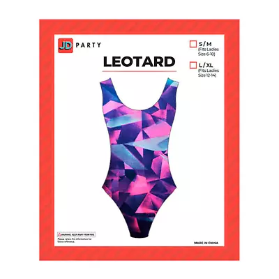 80s Pink Geometric Print Leotard • $22.99