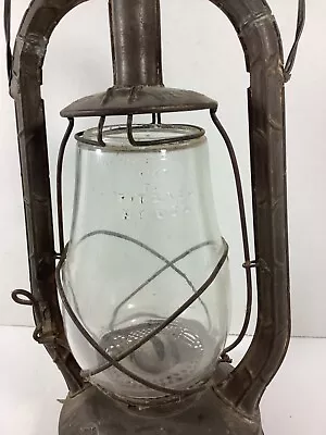 Vintage Dietz Monarch Lantern NY USA Clear Glass Globe Lantern Tubular Barn Lamp • $59.29