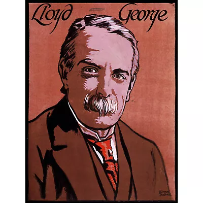 PAINTINGS PORTRAIT DAVID LLOYD GEORGE PRIME MINISTER FINE ART PRINT POSTER 30x40 • £11.99