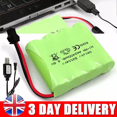 2400mAh 4.8V NiMH KET 2P Connector Rechargeable Battery Pack For RC Car Truck UK • £10.89