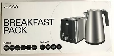 Lucca Breakfast Pack Kettle And Toaster New (lbp20ss) (black) #4865nob • $41