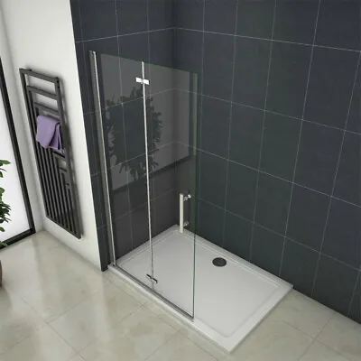 Pivot Hinge Bi Fold Walk In Shower Enclosure 185/190 Cm Glass Door Shower Screen • £92