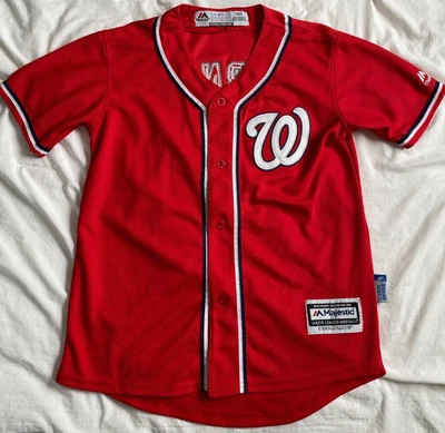 $18 • Buy Trea Turner Washington Nationals Red Baseball Jersey Youth L Large Majestic